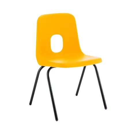 E Series Polypropylene Classroom Chair - 4 Black Legs - Size EA - Yellow